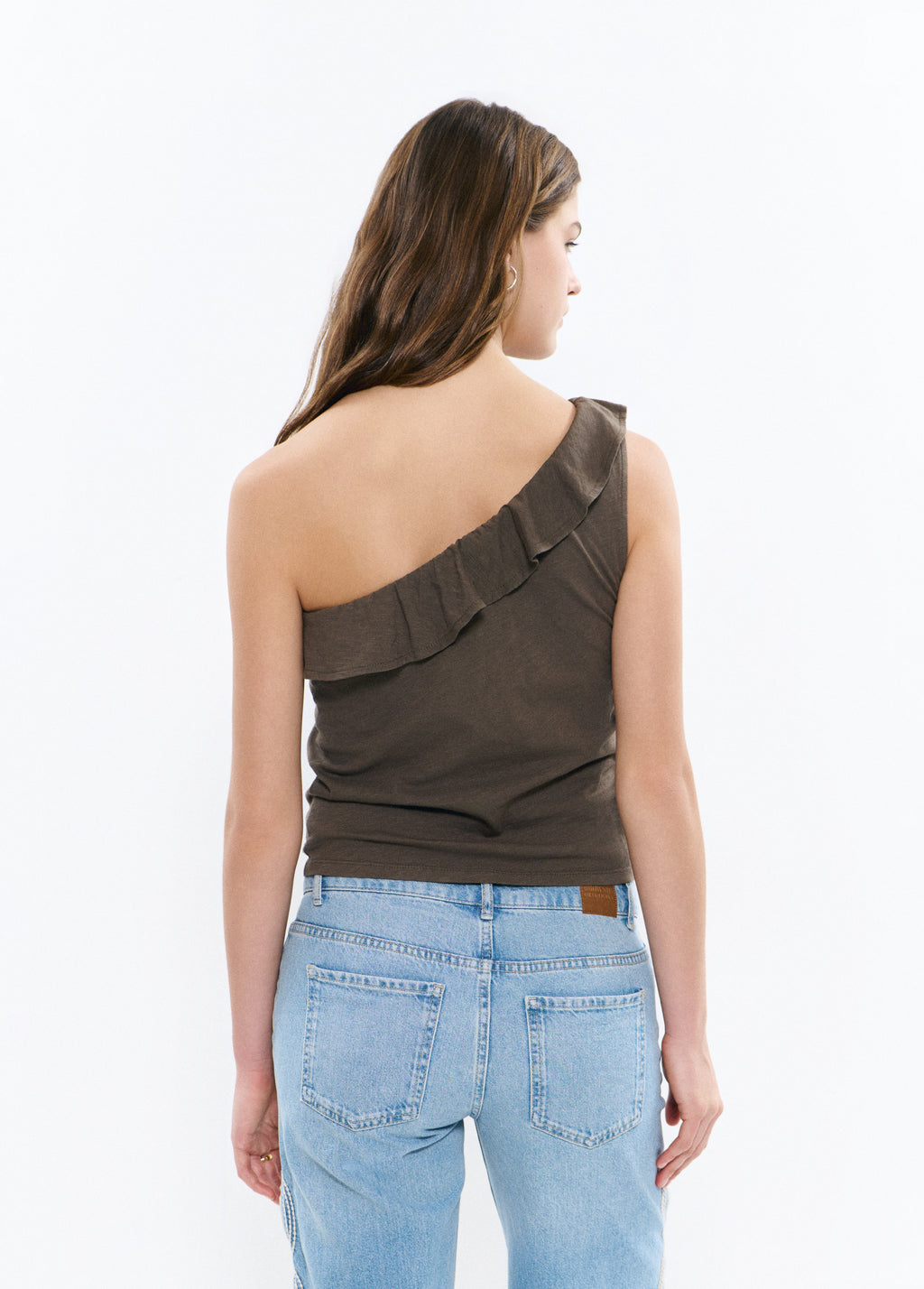Asymmetrisch T-shirt met volant