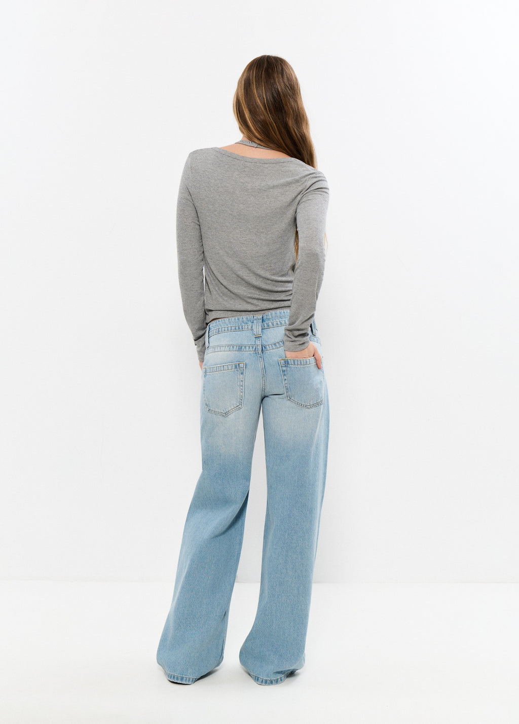 Double-effect studded t-shirt