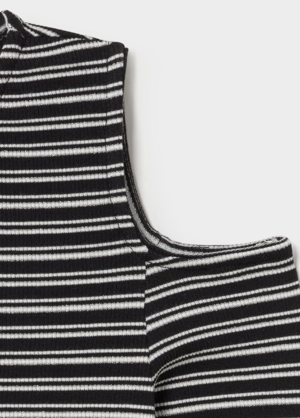 Striped T-shirt with shoulder cut-out