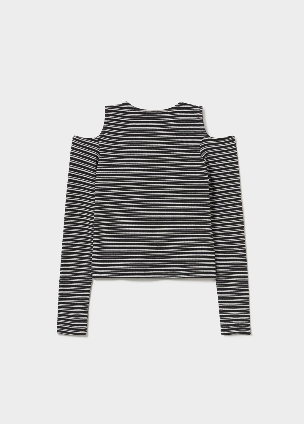 Striped T-shirt with shoulder cut-out