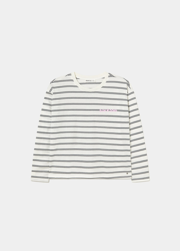 Striped print T-shirt