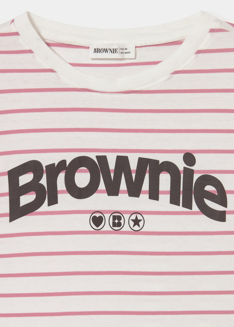 Camiseta raya tejida print