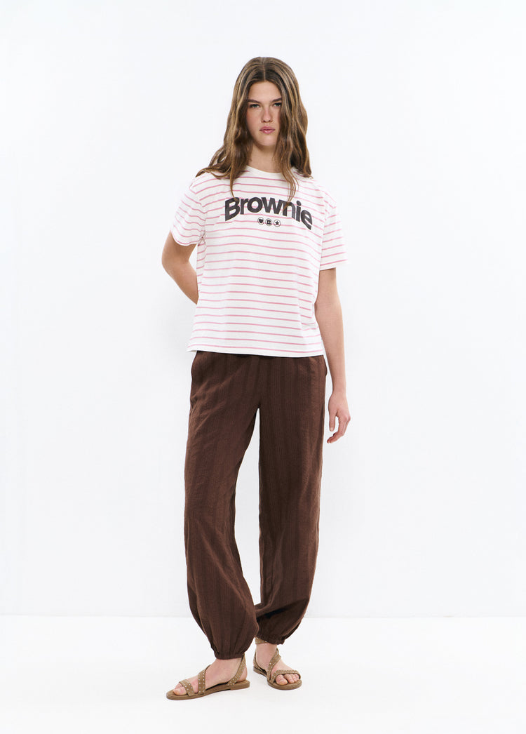 Camiseta raya tejida print