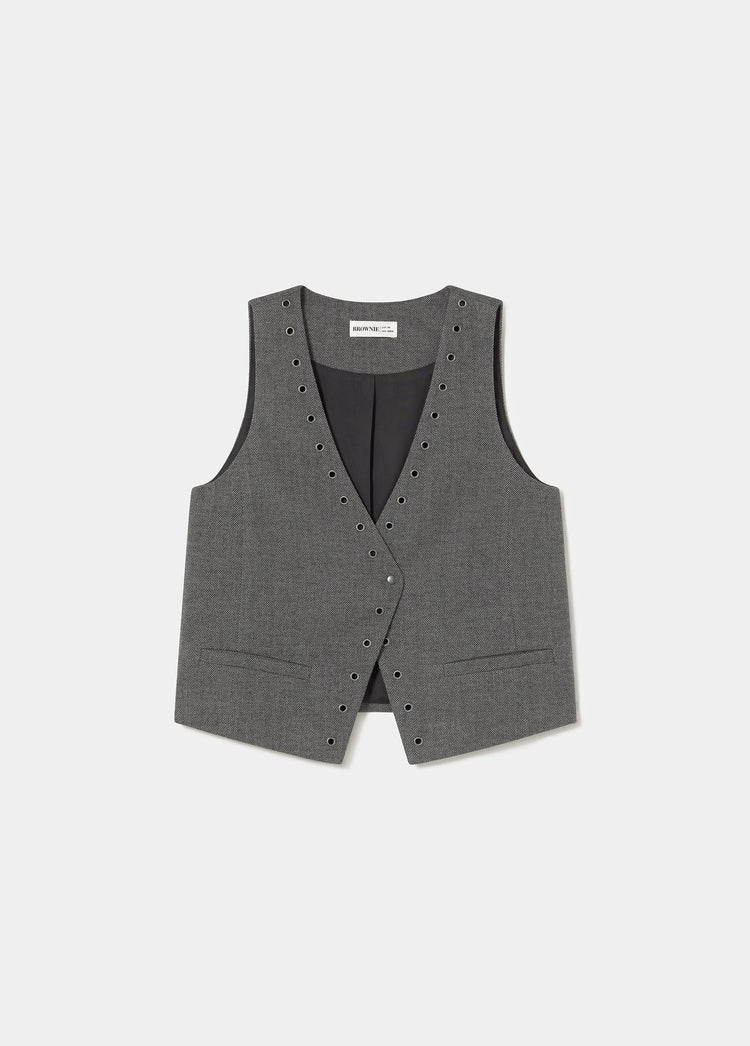 Crossed eyelet vest