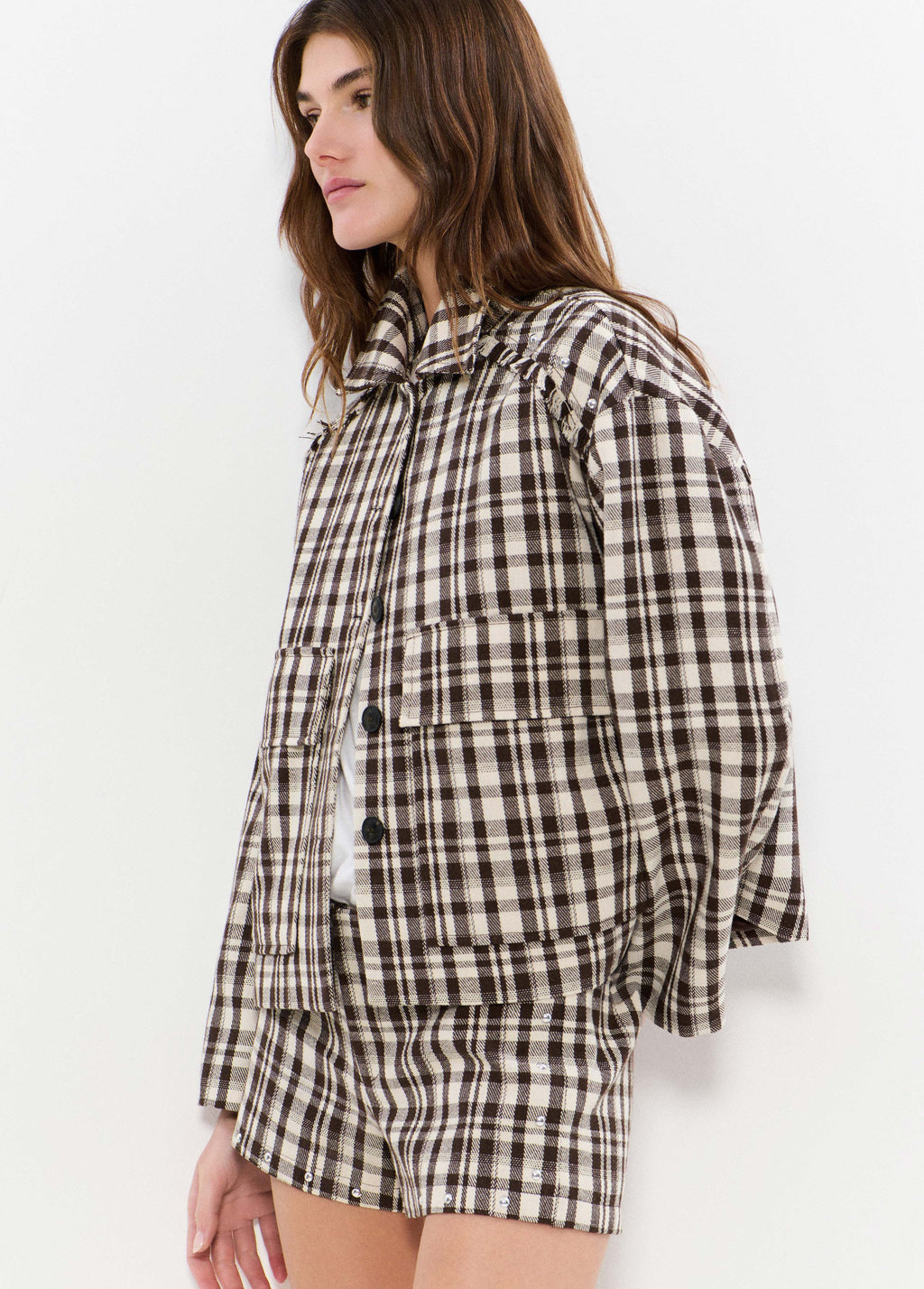 Short checkered jacket