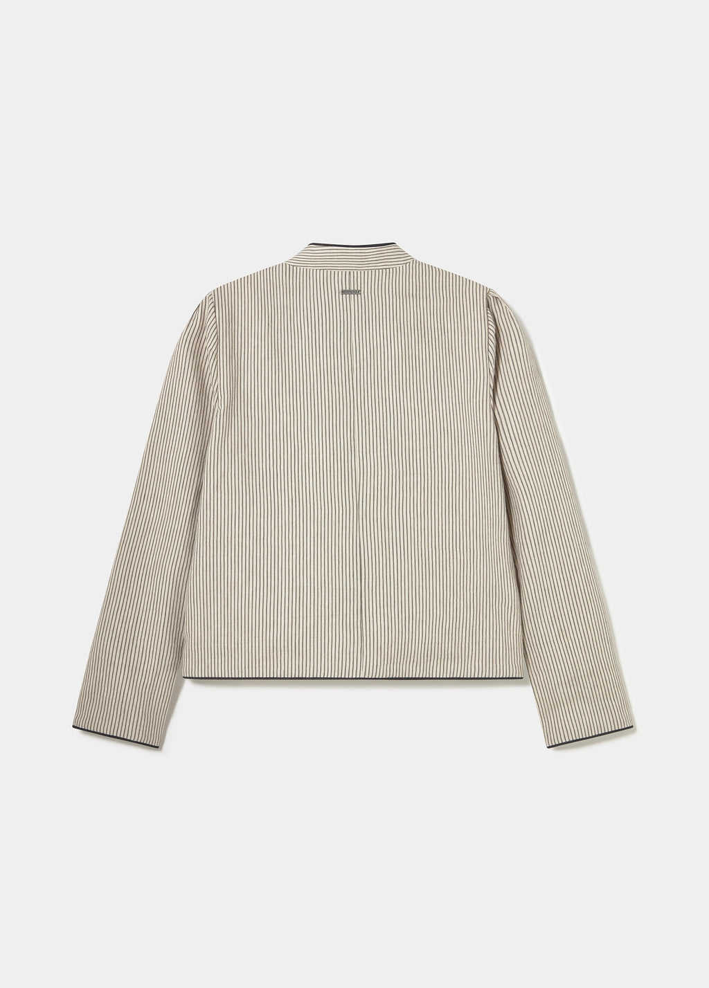 Mao collar jacket with stripes