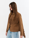 Suede leather jacket with fringes