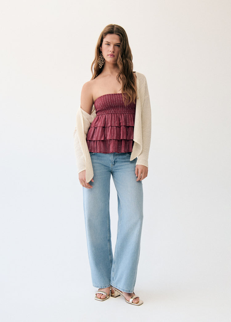 Crossed knit jacket