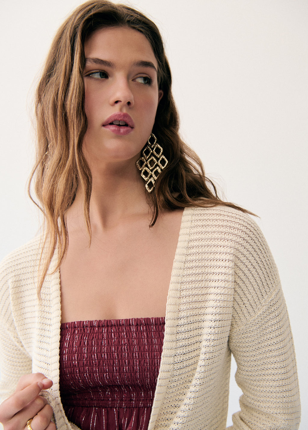 Crossed knit jacket