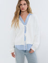 Knit jacket with bows