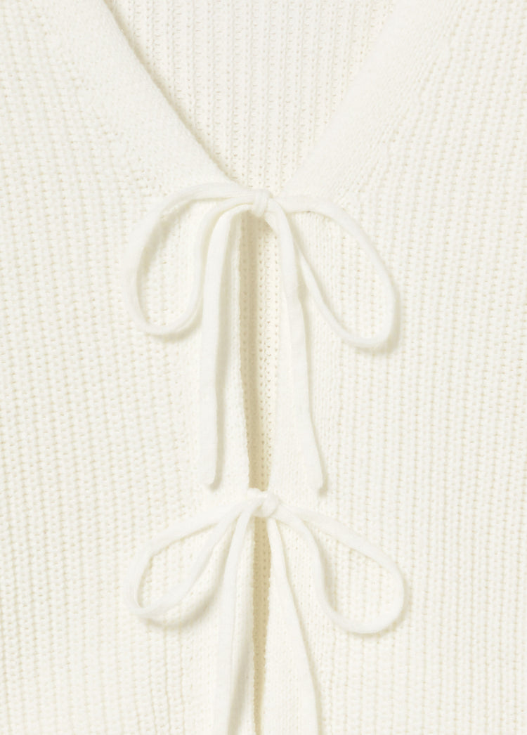 Knit jacket with bows