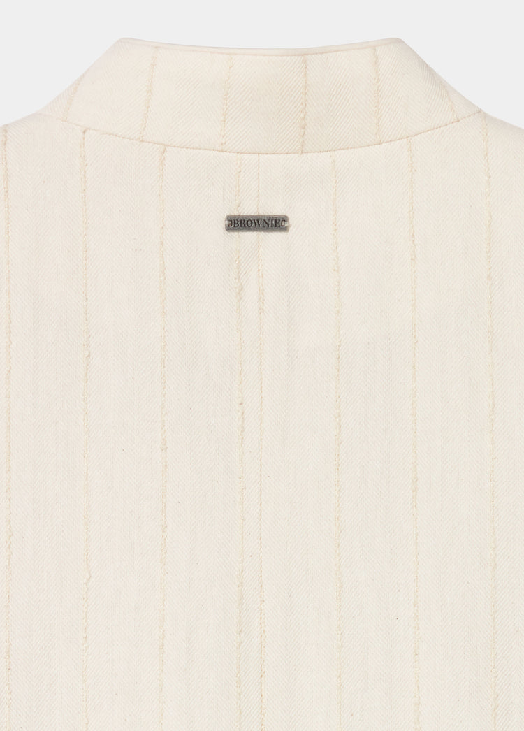 Textured knit jacket with trims