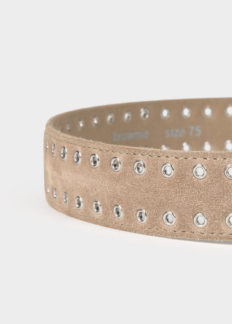 Suede eyelet belt