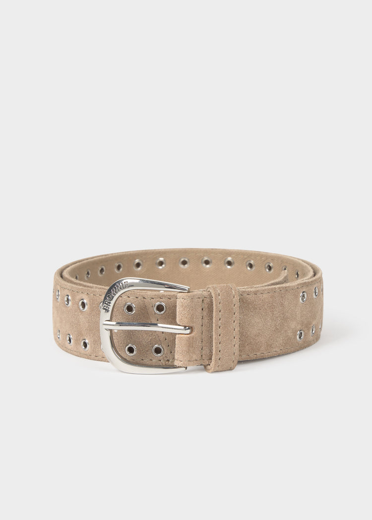 Suede eyelet belt