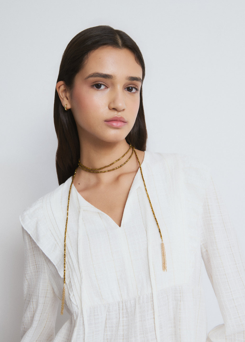 Beaded fringe necklace