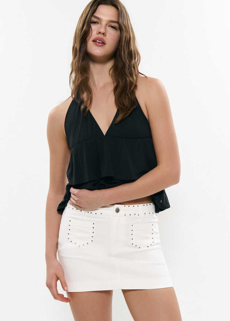 Falda cintura tachas