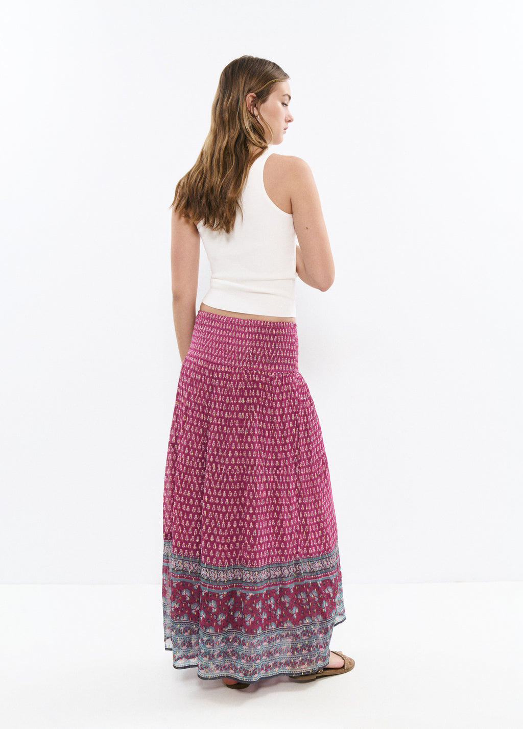 Falda larga estampado