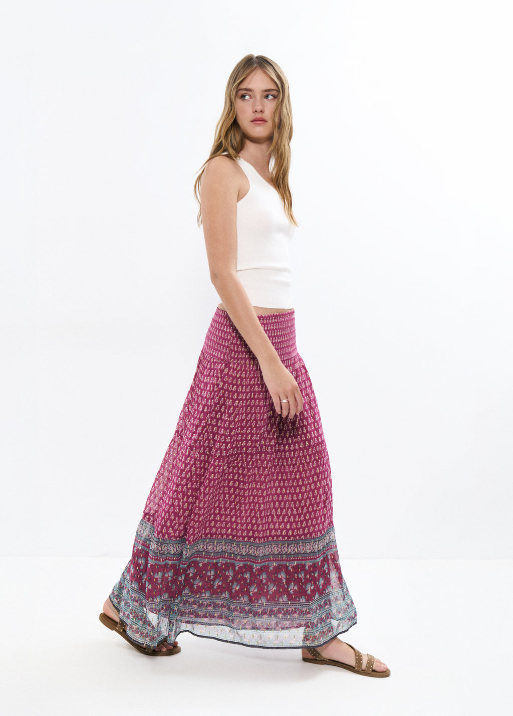 Falda larga estampado