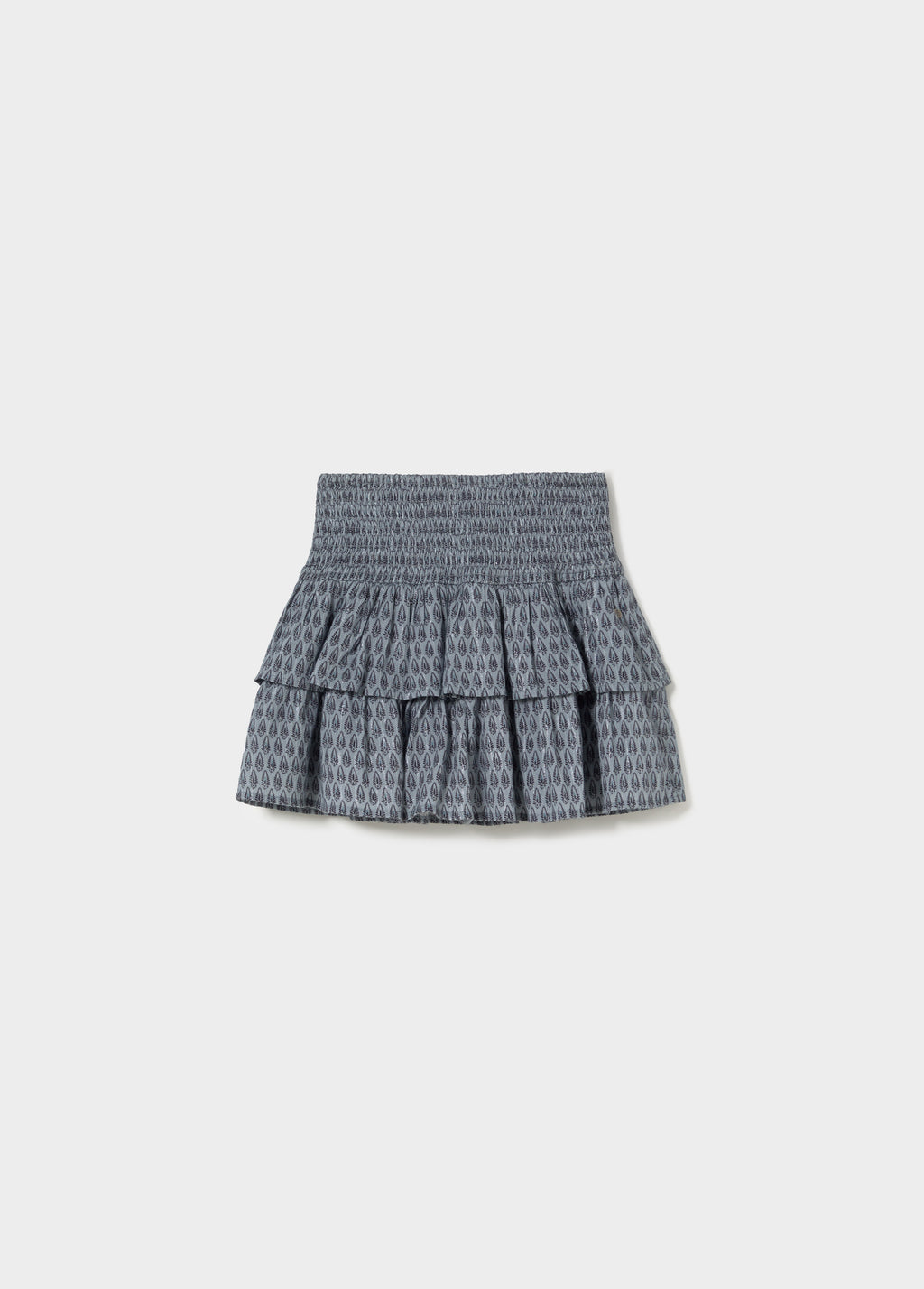 Ruffled skirt with Indian stamp print