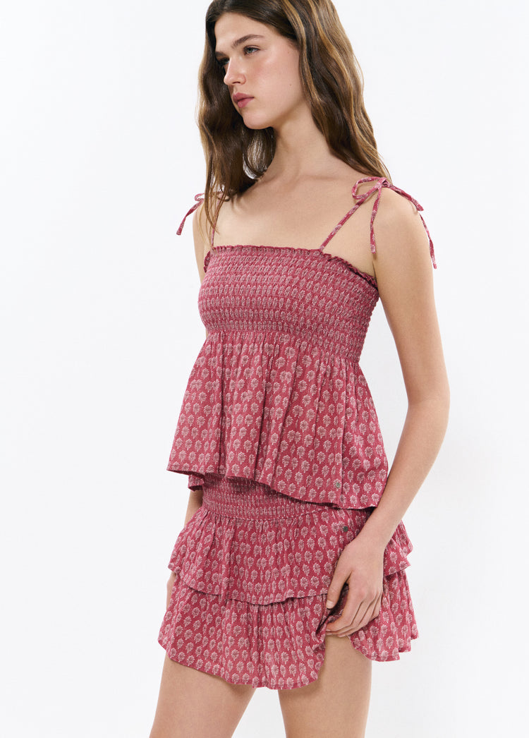 Falda volantes estampado