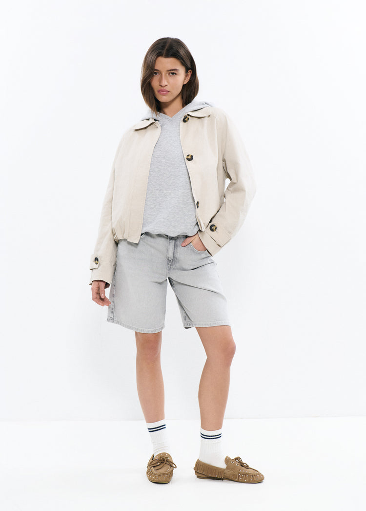 Puffed trench coat