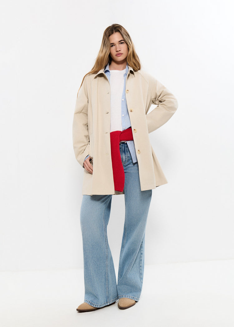 Mid-length trench coat