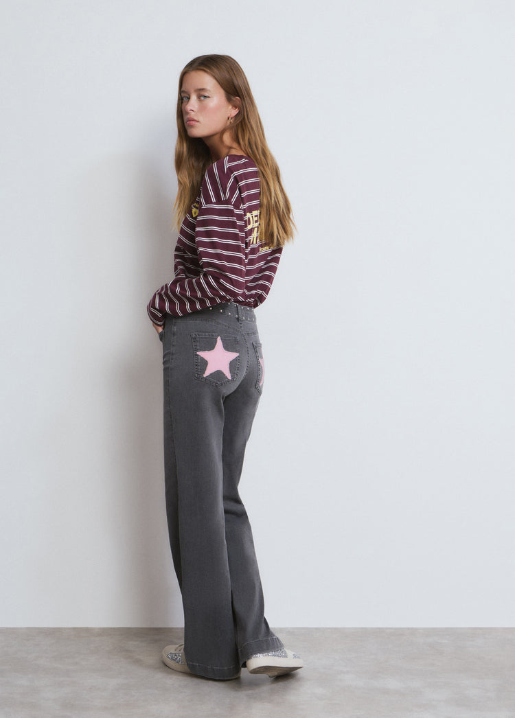 Twill patch pocket star jeans