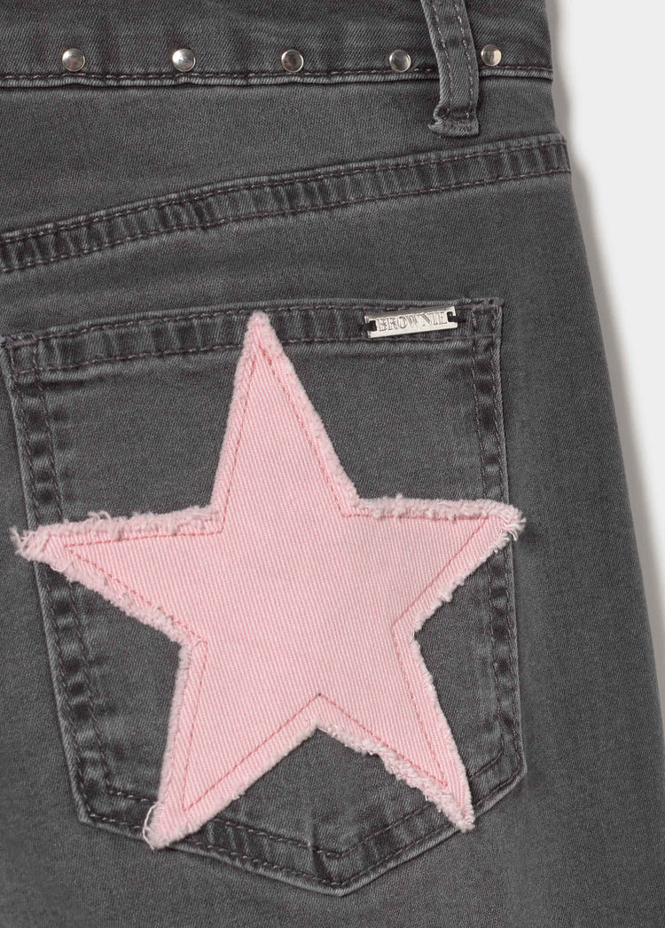Twill patch pocket star jeans
