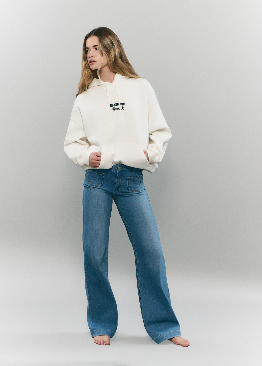 Patch pocket jeans