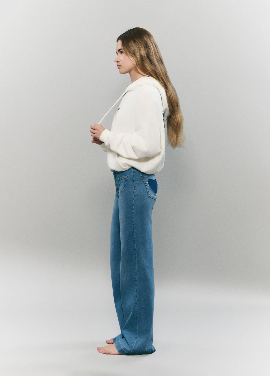 Patch pocket jeans