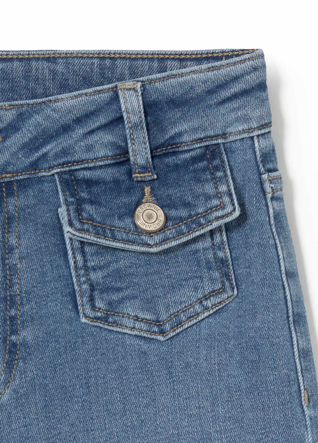Flared jeans with front pockets