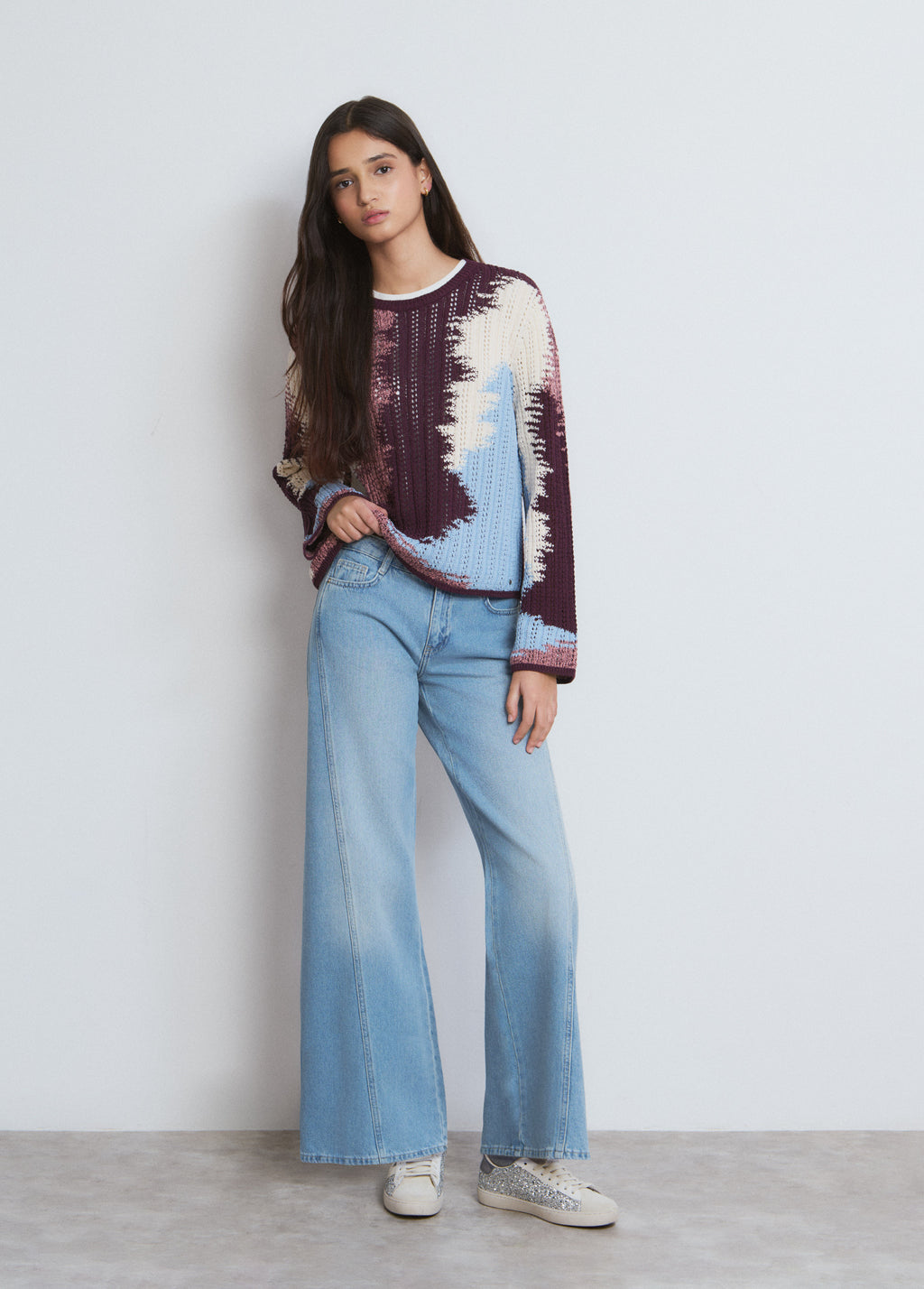 Culotte jeans with flared legs