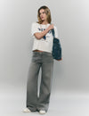 Jeans culotte amb baix desdoblat