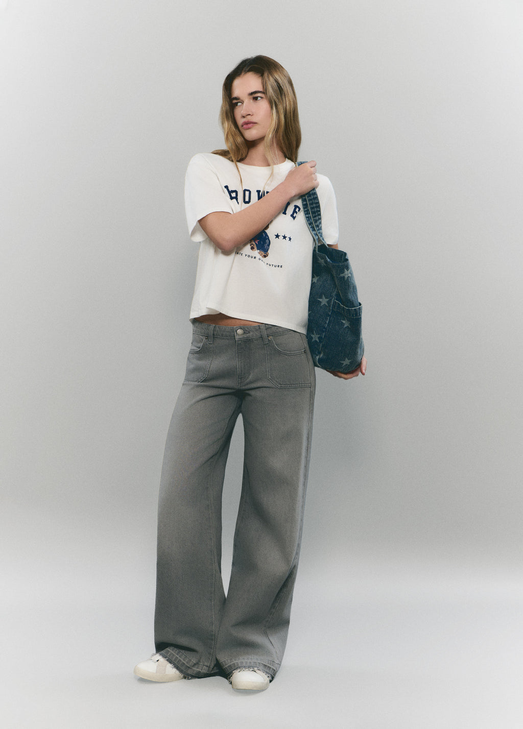 Jeans culotte amb baix desdoblat
