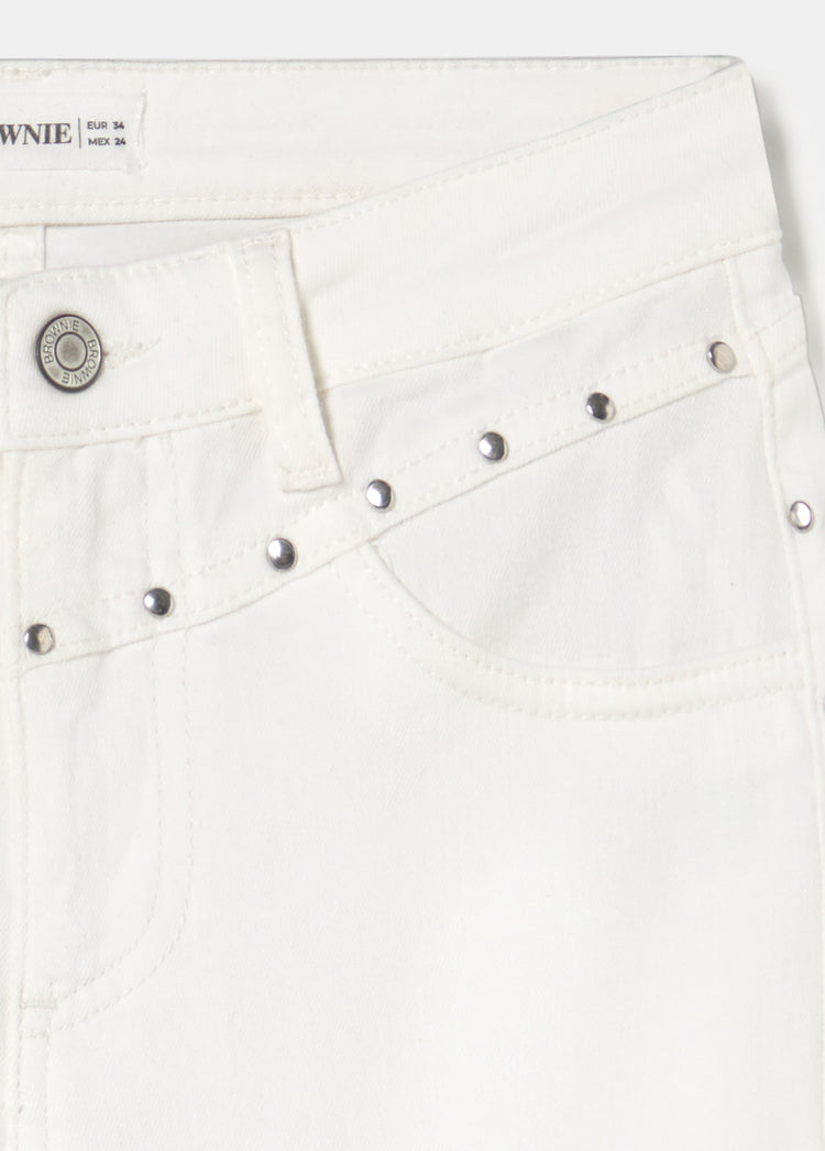 Cropped flare jeans with studs
