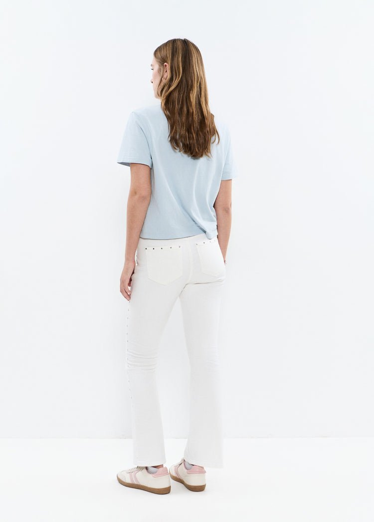 Cropped flare jeans with studs