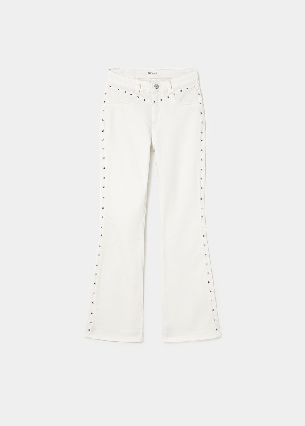 Cropped flare jeans with studs