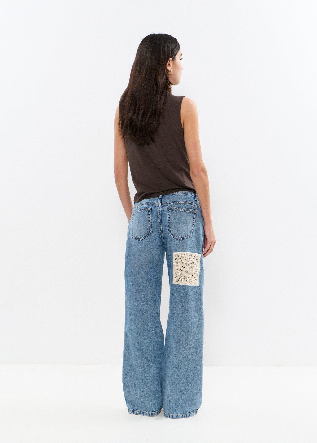 Jeans mit Häkel-Patches