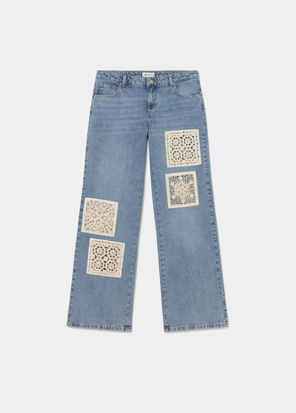 Jeans mit Häkel-Patches