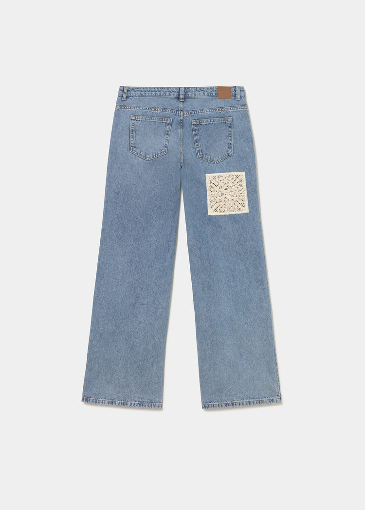 Crochet patch jeans