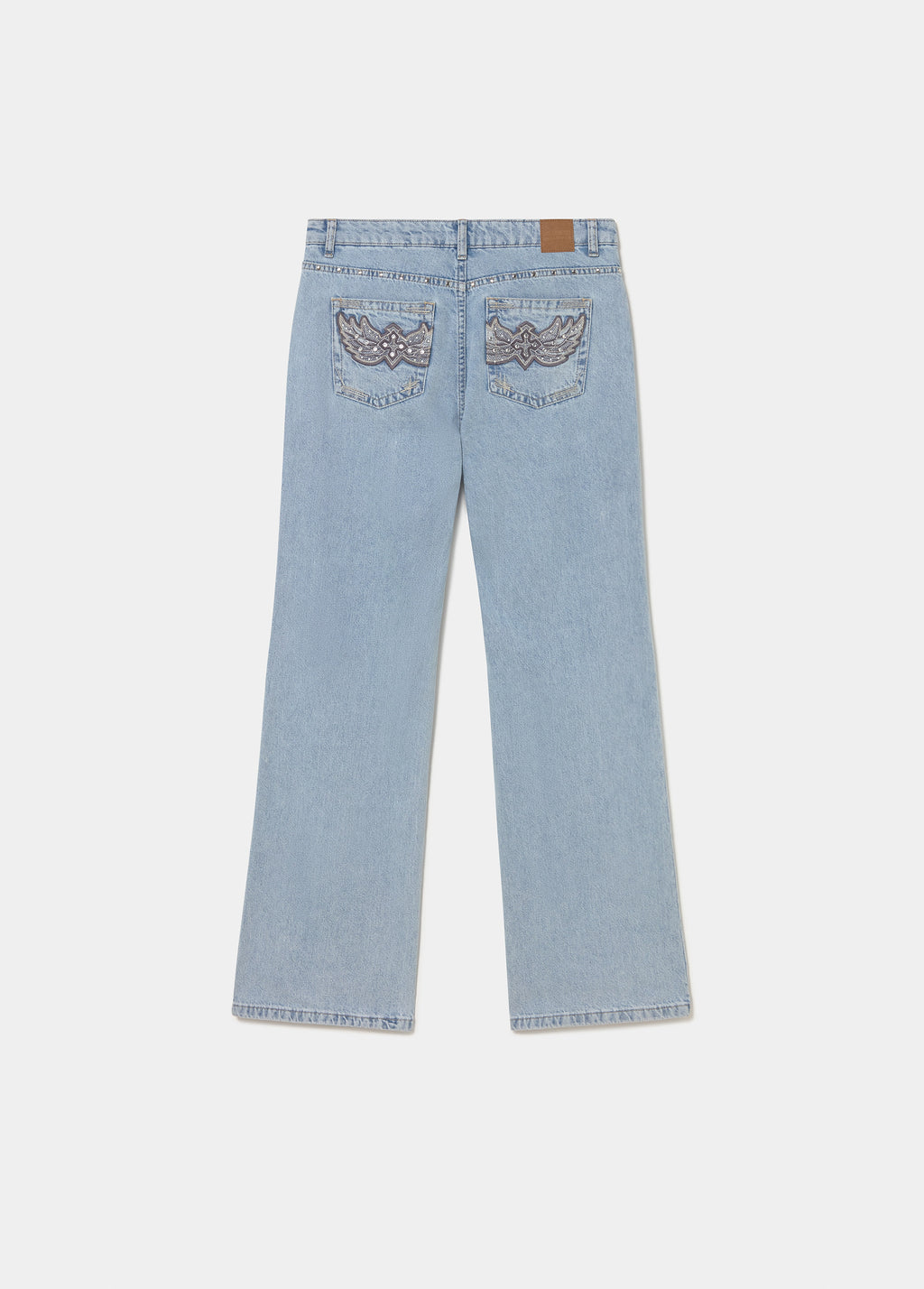 Straight jeans with embroidered pockets