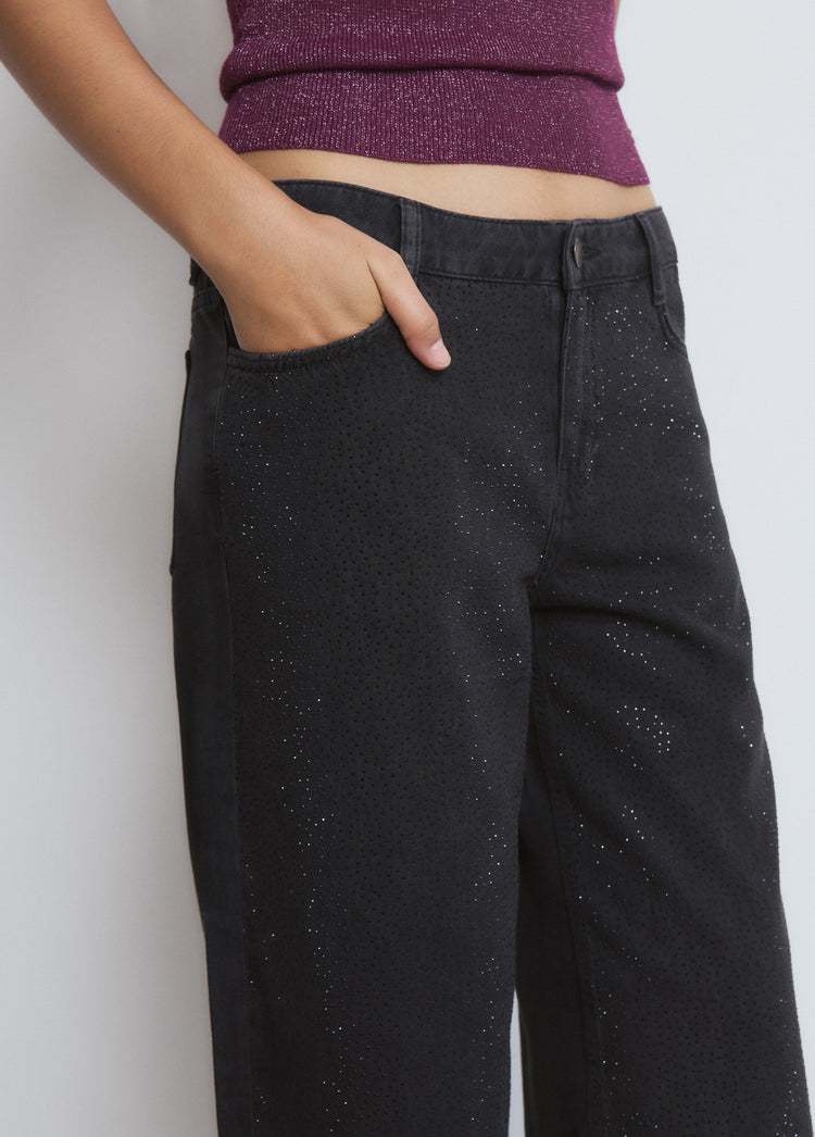 Relaxed jeans with strass