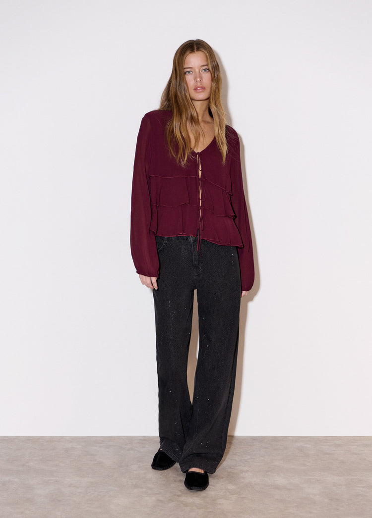 Relaxed jeans with strass