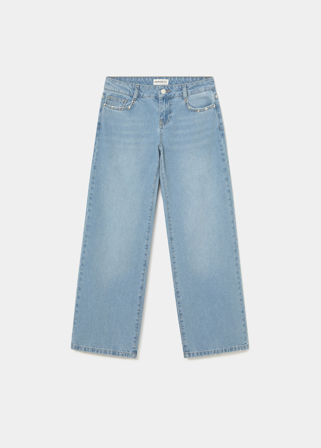 Jeans mit tiefem Bund und Glitzerflügeln