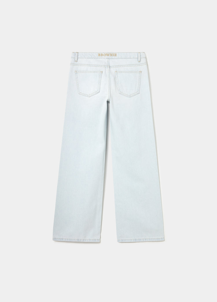 Jeans with turned waistband