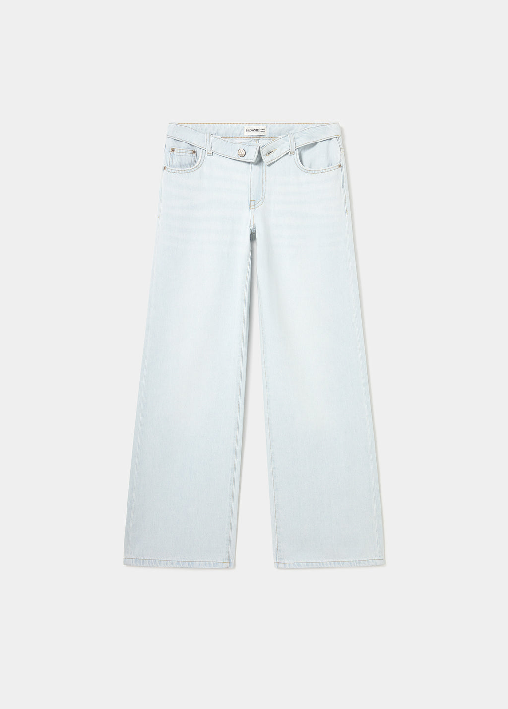 Jeans met omgeslagen tailleband