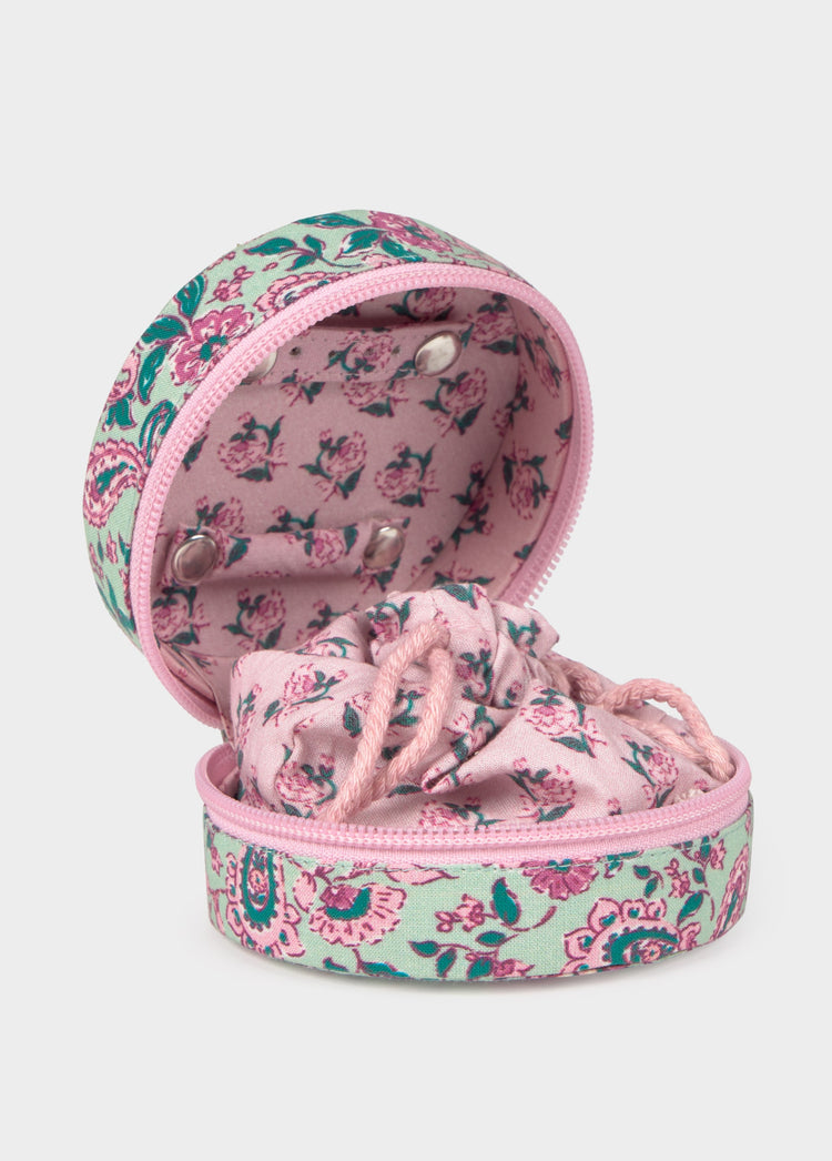 Joyero redondo estampado