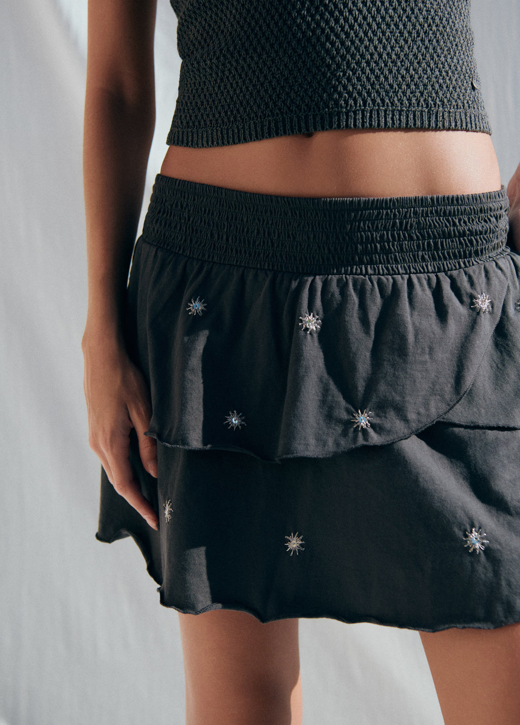 Falda smock bordados