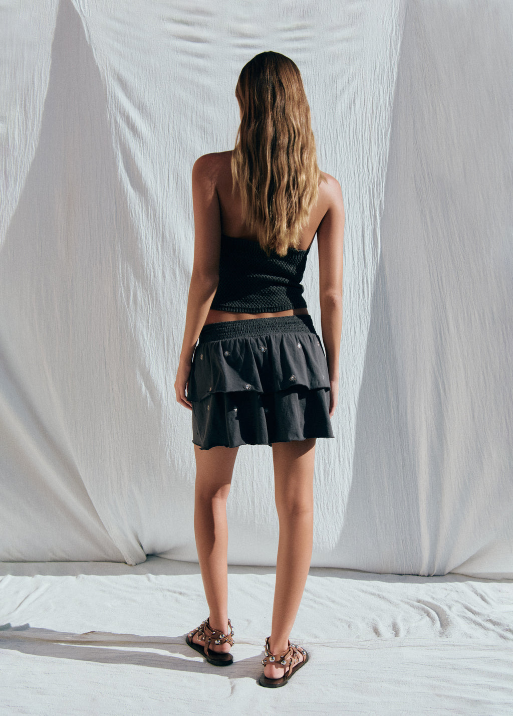 Falda smock bordados