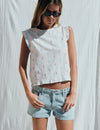 Multi-position embroidered blouse